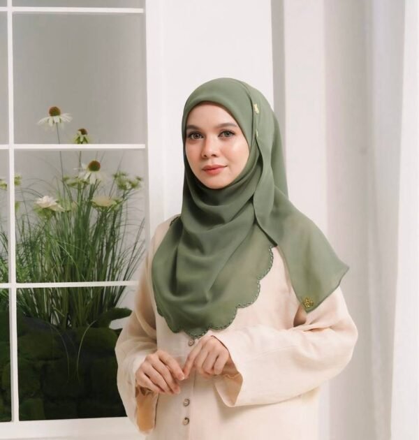 BAWAL SHAWL JELITA - OLIVE GREEN