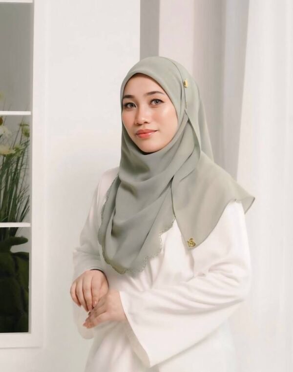 BAWAL SHAWL JELITA - POWDER GREEN
